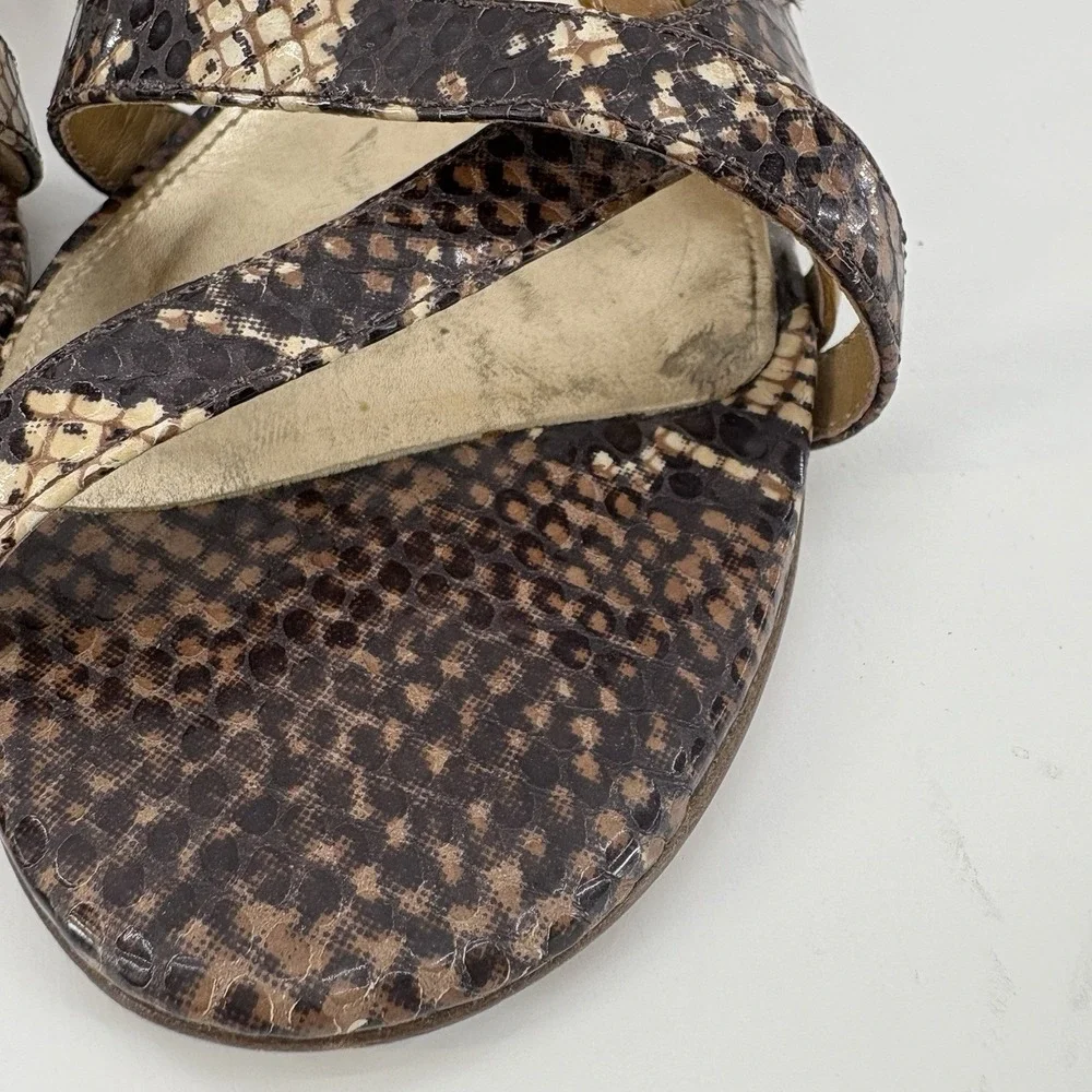 Antonio Melani Catwalk Animal Print Slingback Heels‎ Women's Size 8M Tan Gold